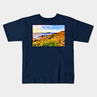 Godrevy Lighthouse Sunset Cornwall Kids T-Shirt